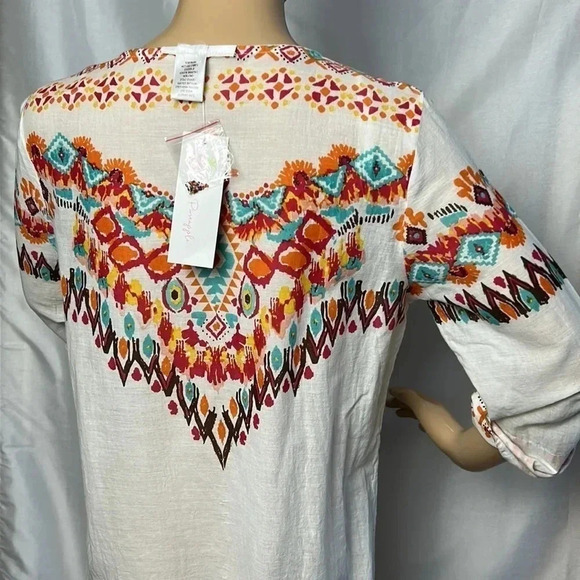 Beaded,tropical,cotton,slight sheer,super lightweight beach,sundress,resortwear - Picture 12 of 14